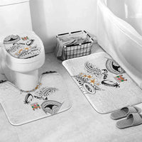 Fijian Traditional Culture Bathroom Set Tapa Tribal Tattoos LT03 Mat Set Only (3 pcs) One Size White - Polynesian Pride