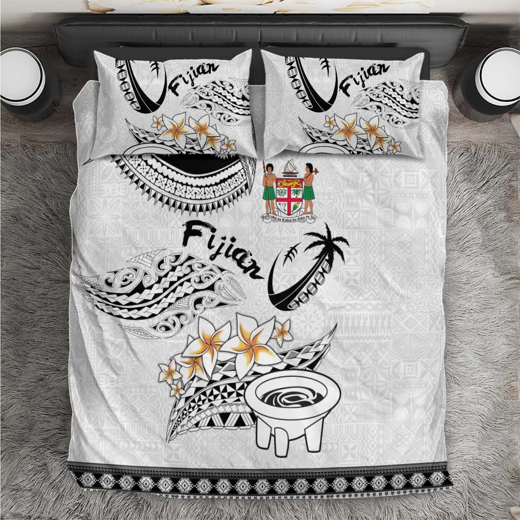 Fijian Traditional Culture Bedding Set Tapa Tribal Tattoos LT03 White - Polynesian Pride
