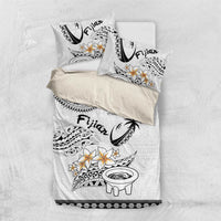 Fijian Traditional Culture Bedding Set Tapa Tribal Tattoos LT03 US Twin 172cm x 218cm White - Polynesian Pride