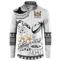 Fijian Traditional Culture Button Sweatshirt Tapa Tribal Tattoos LT03 White - Polynesian Pride