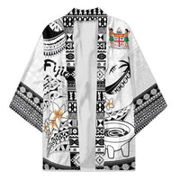 Fijian Traditional Culture Kimono Tapa Tribal Tattoos LT03 Unisex White - Polynesian Pride