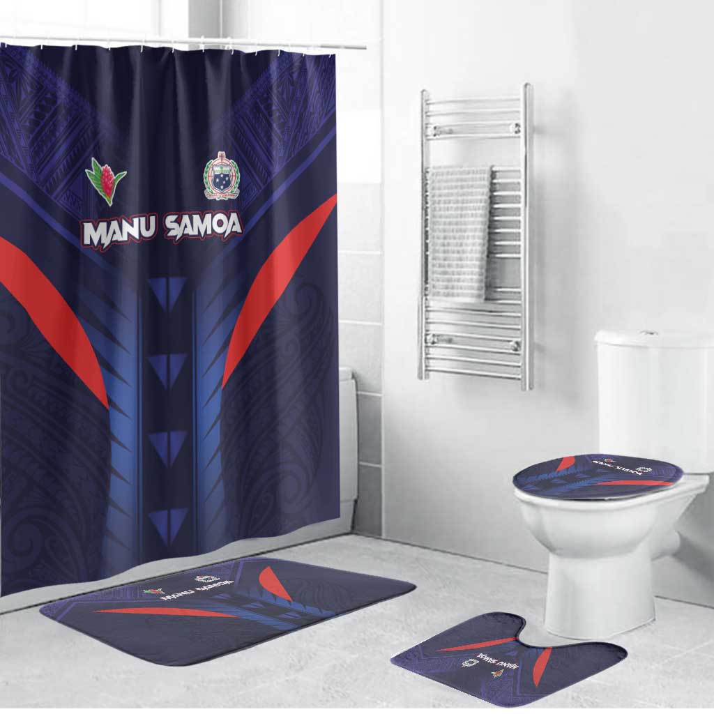 Rugby Samoa Bathroom Set Siva Tau Spirit Sporty Vibes LT03 Bathroom Set (4 pcs) Navy - Polynesian Pride