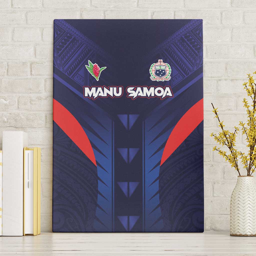 Rugby Samoa Canvas Wall Art Siva Tau Spirit Sporty Vibes LT03 Without Frame Navy - Polynesian Pride