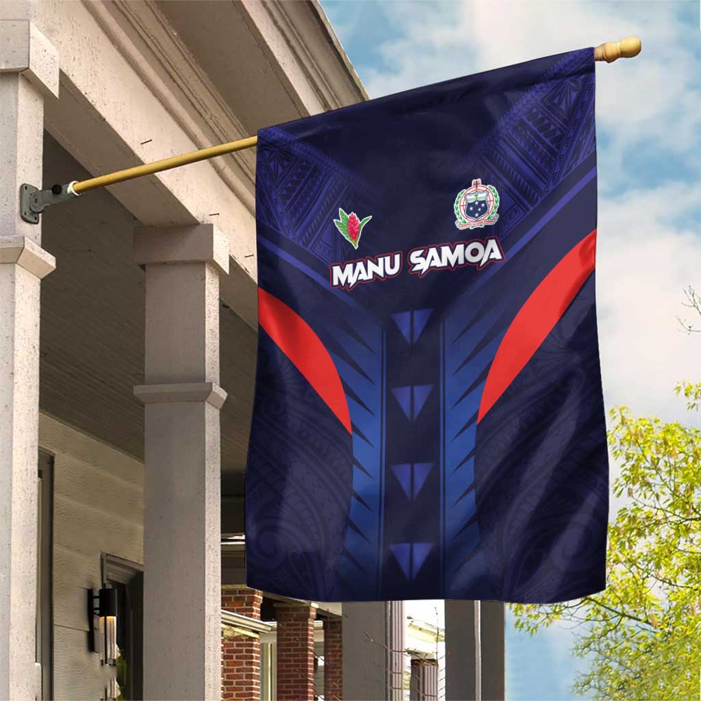 Rugby Samoa Garden Flag Siva Tau Spirit Sporty Vibes LT03 House Flag Navy - Polynesian Pride