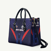 Rugby Samoa Leather Bag Siva Tau Spirit Sporty Vibes LT03 Navy - Polynesian Pride