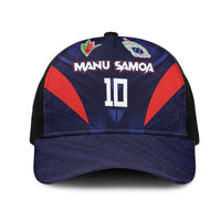 Custom Rugby Samoa Mesh Trucker Cap Siva Tau Spirit Sporty Vibes LT03 One Size Black Navy - Polynesian Pride