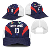 Custom Rugby Samoa Mesh Trucker Cap Siva Tau Spirit Sporty Vibes LT03 - Polynesian Pride