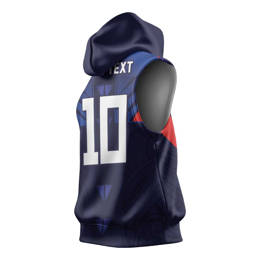 Custom Rugby Samoa Sleeveless Hoodie Siva Tau Spirit Sporty Vibes LT03 - Polynesian Pride