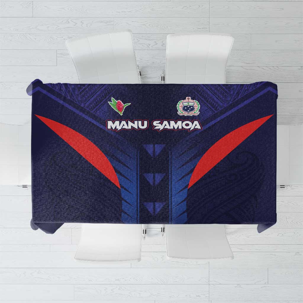 Rugby Samoa Tablecloth Siva Tau Spirit Sporty Vibes LT03 Navy - Polynesian Pride
