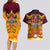 PNG Port Moresby Vipers Rugby Couples Matching Long Sleeve Bodycon Dress and Hawaiian Shirt Fire Vipers Mix PNG Bird Polynesian Tattoo LT03 - Polynesian Pride