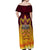 PNG Port Moresby Vipers Rugby Off Shoulder Maxi Dress Fire Vipers Mix PNG Bird Polynesian Tattoo LT03 - Polynesian Pride