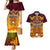 Custom PNG Port Moresby Vipers Rugby Couples Matching Mermaid Dress and Hawaiian Shirt Fire Vipers Mix PNG Bird Polynesian Tattoo LT03 Yellow - Polynesian Pride