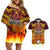 Custom PNG Port Moresby Vipers Rugby Couples Matching Off Shoulder Short Dress and Hawaiian Shirt Fire Vipers Mix PNG Bird Polynesian Tattoo LT03 Yellow - Polynesian Pride