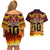 Custom PNG Port Moresby Vipers Rugby Couples Matching Off Shoulder Short Dress and Hawaiian Shirt Fire Vipers Mix PNG Bird Polynesian Tattoo LT03 - Polynesian Pride