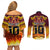 Custom PNG Port Moresby Vipers Rugby Couples Matching Off Shoulder Short Dress and Long Sleeve Button Shirts Fire Vipers Mix PNG Bird Polynesian Tattoo LT03 - Polynesian Pride