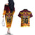 Custom PNG Port Moresby Vipers Rugby Couples Matching Off The Shoulder Long Sleeve Dress and Hawaiian Shirt Fire Vipers Mix PNG Bird Polynesian Tattoo LT03 - Polynesian Pride