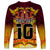 Custom PNG Port Moresby Vipers Rugby Long Sleeve Shirt Fire Vipers Mix PNG Bird Polynesian Tattoo LT03 - Polynesian Pride