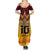 Custom PNG Port Moresby Vipers Rugby Summer Maxi Dress Fire Vipers Mix PNG Bird Polynesian Tattoo LT03 - Polynesian Pride