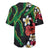 Hawaiian Tropical Flowers and Maile Pikake Baseball Jersey Polynesian Tribal Pattern Black Color