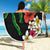 Hawaiian Tropical Flowers and Maile Pikake Beach Blanket Polynesian Tribal Pattern Black Color