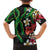 Hawaiian Tropical Flowers and Maile Pikake Family Matching Puletasi and Hawaiian Shirt Polynesian Tribal Pattern Black Color