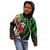 Hawaiian Tropical Flowers and Maile Pikake Kid Hoodie Polynesian Tribal Pattern Black Color