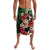 Hawaiian Tropical Flowers and Maile Pikake Lavalava Polynesian Tribal Pattern Black Color