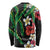 Hawaiian Tropical Flowers and Maile Pikake Long Sleeve Shirt Polynesian Tribal Pattern Black Color