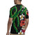 Hawaiian Tropical Flowers and Maile Pikake Rugby Jersey Polynesian Tribal Pattern Black Color