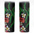 Hawaiian Tropical Flowers and Maile Pikake Skinny Tumbler Polynesian Tribal Pattern Black Color