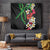 Hawaiian Tropical Flowers and Maile Pikake Tapestry Polynesian Tribal Pattern Black Color