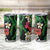 Hawaiian Tropical Flowers and Maile Pikake Tumbler Cup Polynesian Tribal Pattern Black Color