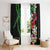 Hawaiian Tropical Flowers and Maile Pikake Window Curtain Polynesian Tribal Pattern Black Color