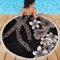 Hawaiian Tropical Flowers and Maile Pikake Beach Blanket Polynesian Tribal Pattern Grayscale Mode LT03 - Polynesian Pride