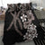 Hawaiian Tropical Flowers and Maile Pikake Bedding Set Polynesian Tribal Pattern Grayscale Mode