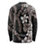 Hawaiian Tropical Flowers and Maile Pikake Long Sleeve Shirt Polynesian Tribal Pattern Grayscale Mode