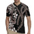 Hawaiian Tropical Flowers and Maile Pikake Rugby Jersey Polynesian Tribal Pattern Grayscale Mode