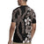 Hawaiian Tropical Flowers and Maile Pikake Rugby Jersey Polynesian Tribal Pattern Grayscale Mode