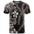 Hawaiian Tropical Flowers and Maile Pikake T Shirt Polynesian Tribal Pattern Grayscale Mode