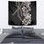 Hawaiian Tropical Flowers and Maile Pikake Tapestry Polynesian Tribal Pattern Grayscale Mode