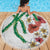 Hawaiian Tropical Flowers and Maile Pikake Beach Blanket Polynesian Tribal Pattern White Color