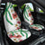 Hawaiian Tropical Flowers and Maile Pikake Car Seat Cover Polynesian Tribal Pattern White Color