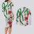 Hawaiian Tropical Flowers and Maile Pikake Couples Matching Long Sleeve Bodycon Dress and Long Sleeve Button Shirt Polynesian Tribal Pattern White Color