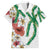 Hawaiian Tropical Flowers and Maile Pikake Family Matching Long Sleeve Bodycon Dress and Hawaiian Shirt Polynesian Tribal Pattern White Color