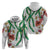 Hawaiian Tropical Flowers and Maile Pikake Hoodie Polynesian Tribal Pattern White Color