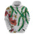 Hawaiian Tropical Flowers and Maile Pikake Hoodie Polynesian Tribal Pattern White Color