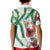 Hawaiian Tropical Flowers and Maile Pikake Kid Polo Shirt Polynesian Tribal Pattern White Color