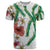 Hawaiian Tropical Flowers and Maile Pikake T Shirt Polynesian Tribal Pattern White Color