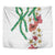 Hawaiian Tropical Flowers and Maile Pikake Tapestry Polynesian Tribal Pattern White Color