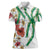 Hawaiian Tropical Flowers and Maile Pikake Women Polo Shirt Polynesian Tribal Pattern White Color